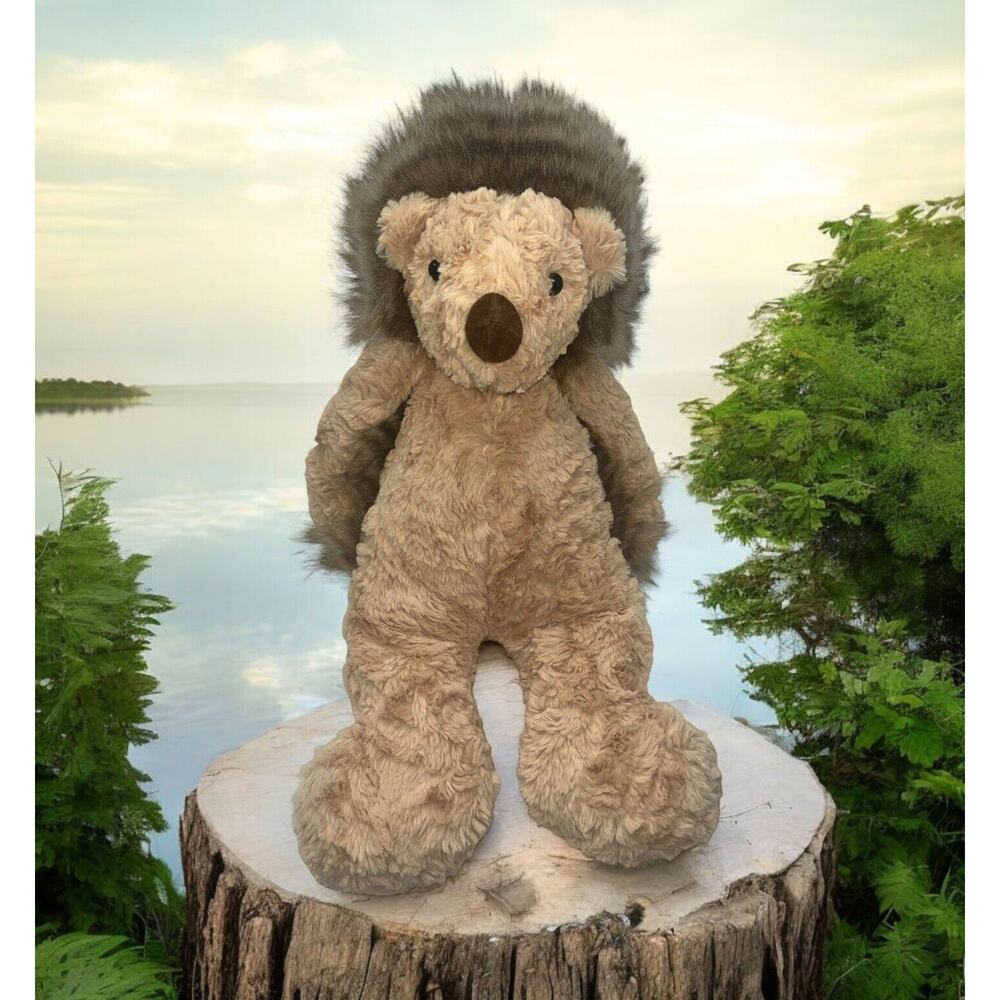 Aurora‎ Plush Hedgehog Floppy Super Soft 16" Stuffed Animal forest brown